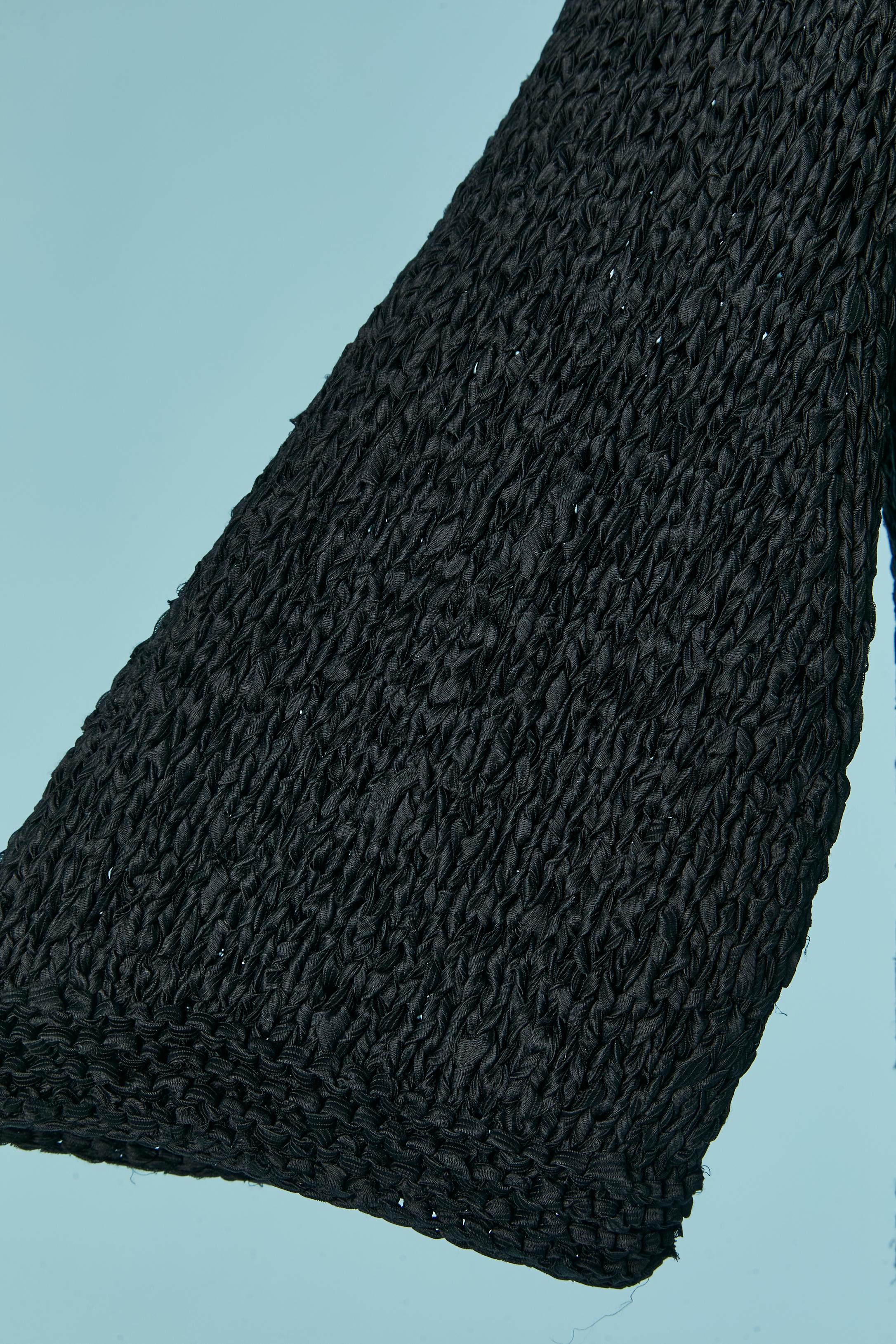 Cardigan en maille de soie noire CHANEL Pour femmes en vente