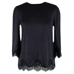 Black Silk Lace Trimmed Top