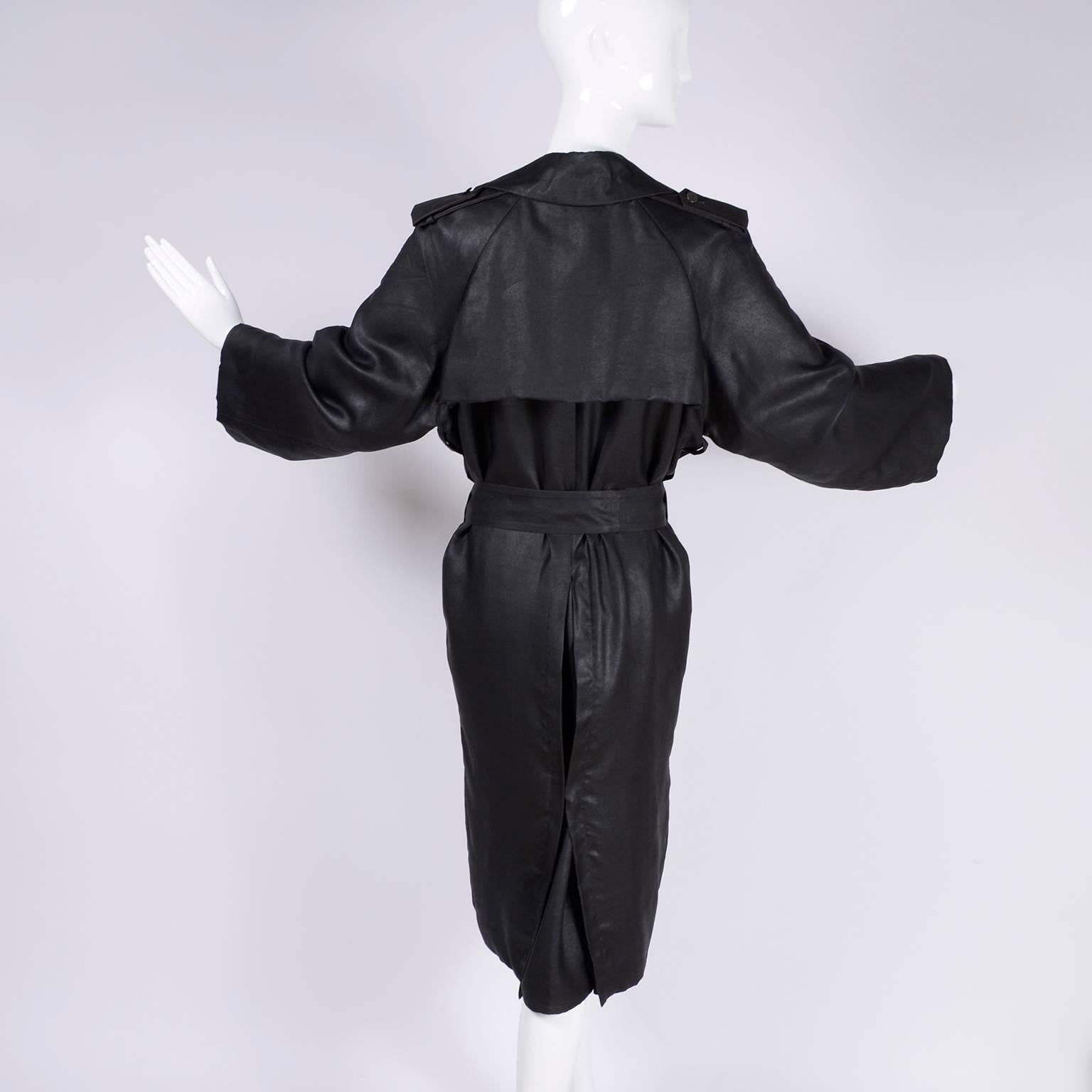 Black Silk Lanvin Trench Coat Alber Elbaz Runway Spring Summer 2006 3