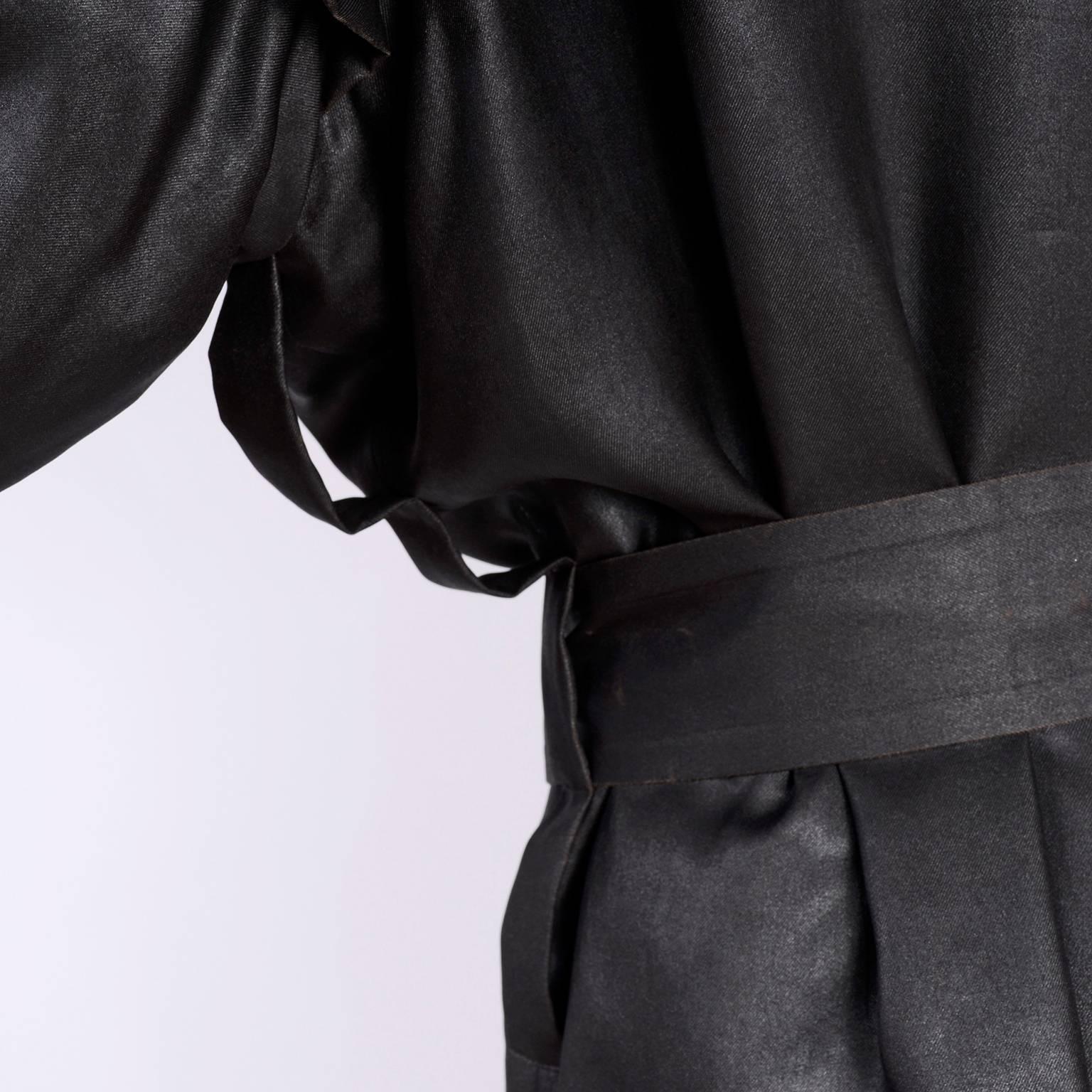 Black Silk Lanvin Trench Coat Alber Elbaz Runway Spring Summer 2006 2