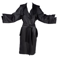 Black Silk Lanvin Trench Coat Alber Elbaz Runway Spring Summer 2006 