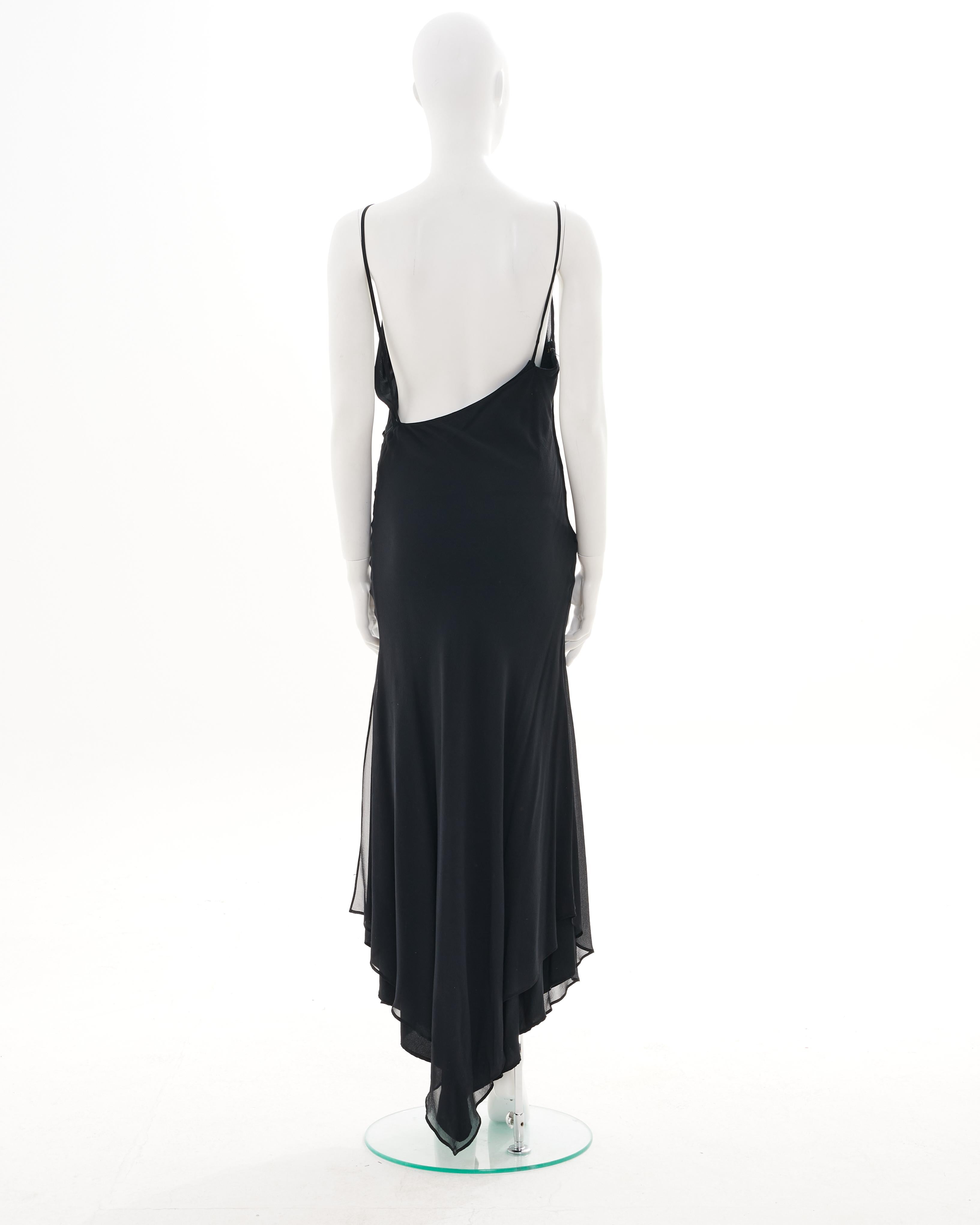Donna Gianfranco Ferrè F/W 1993 Black Silk Long Dress in vendita