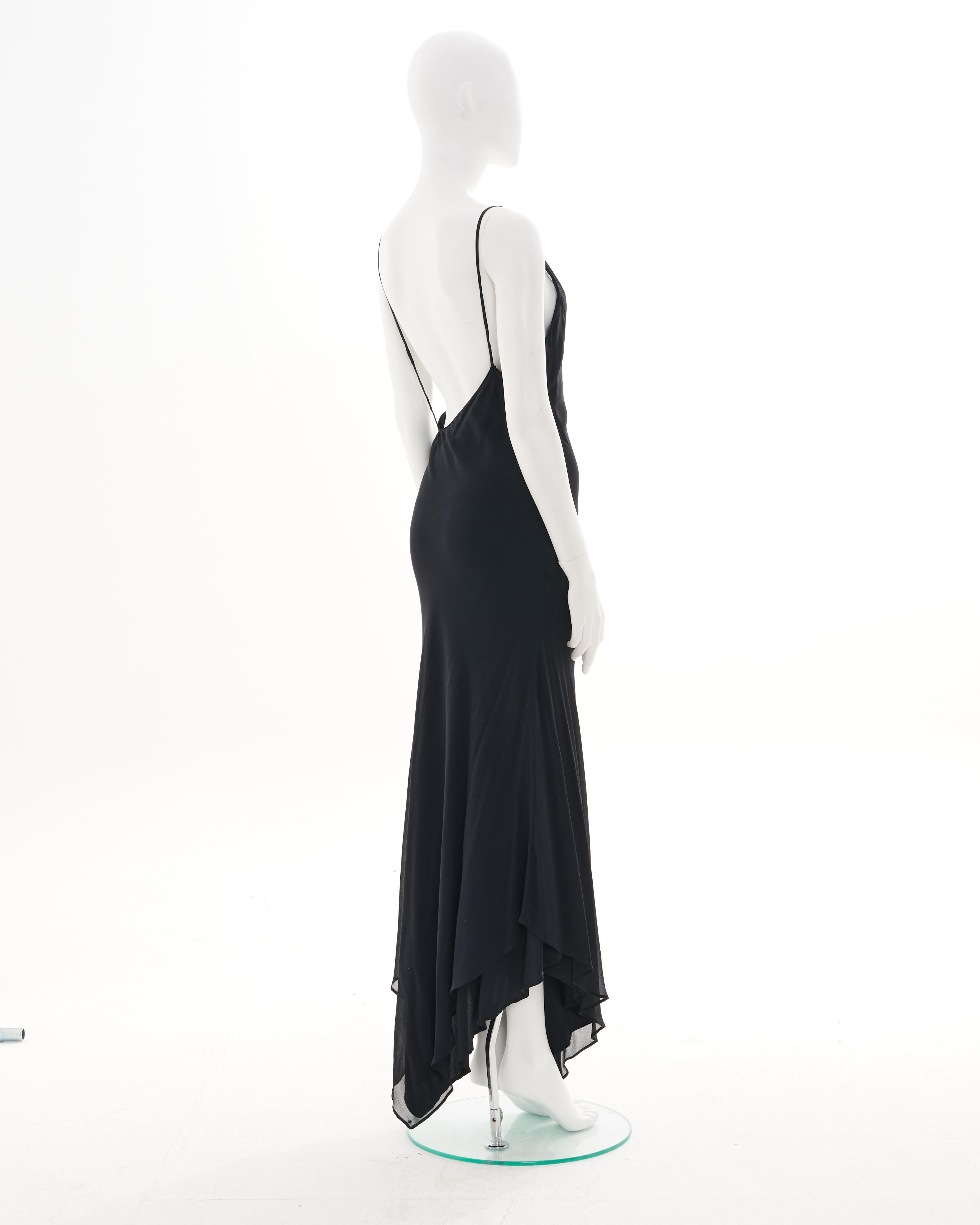 Gianfranco Ferrè F/W 1993 Black Silk Long Dress in vendita 1