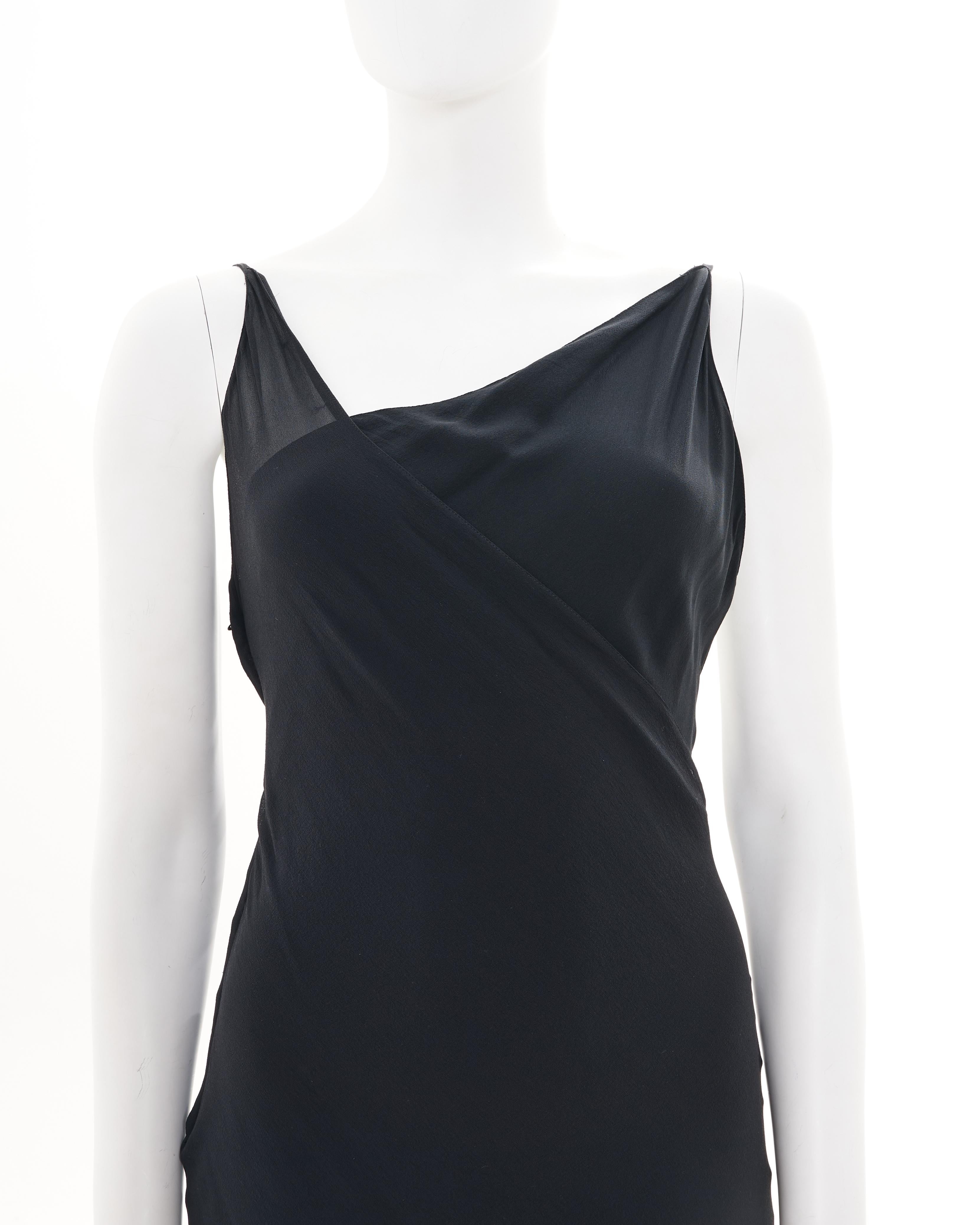 Gianfranco Ferrè F/W 1993 Black Silk Long Dress in vendita 2