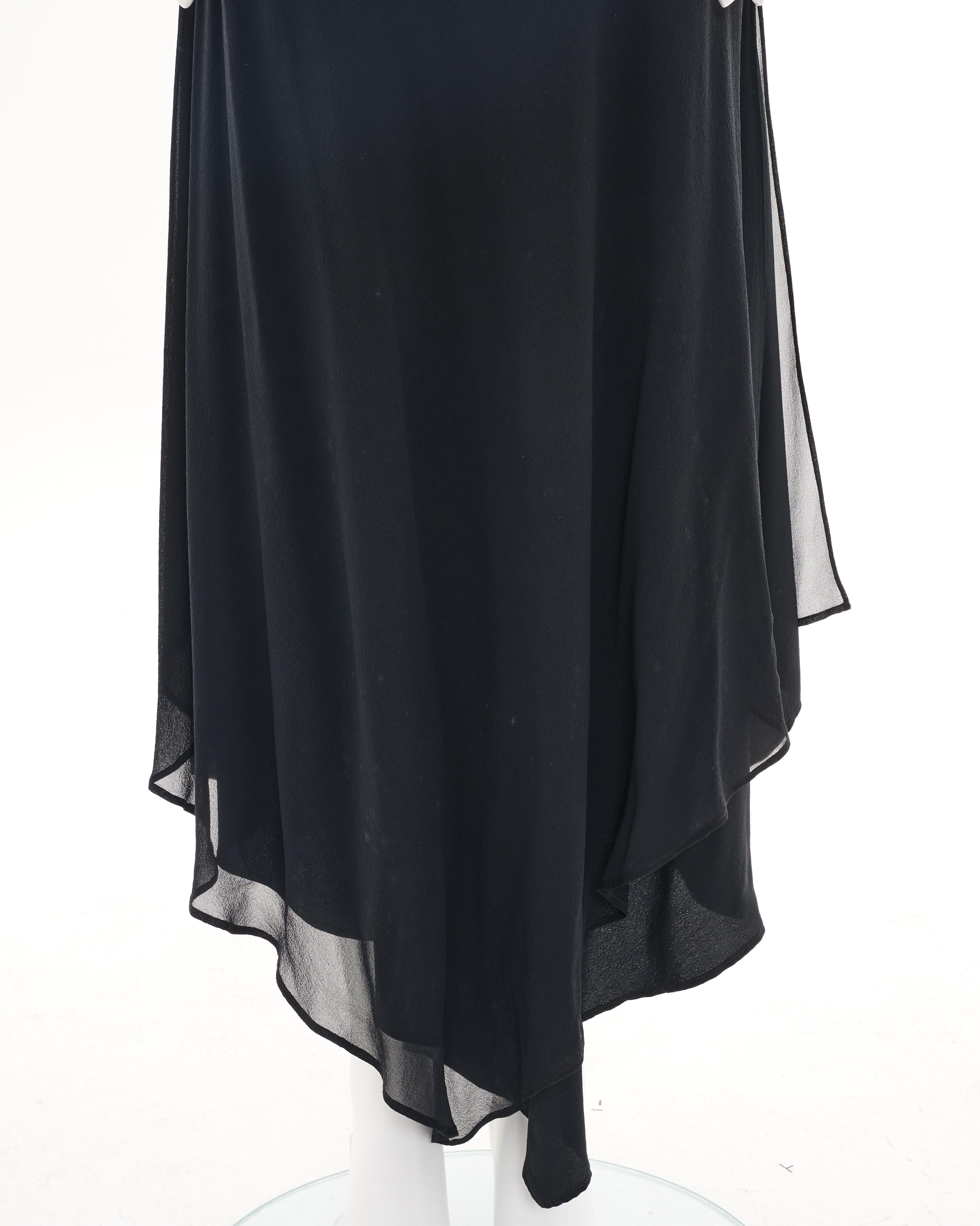 Gianfranco Ferrè F/W 1993 Black Silk Long Dress in vendita 4