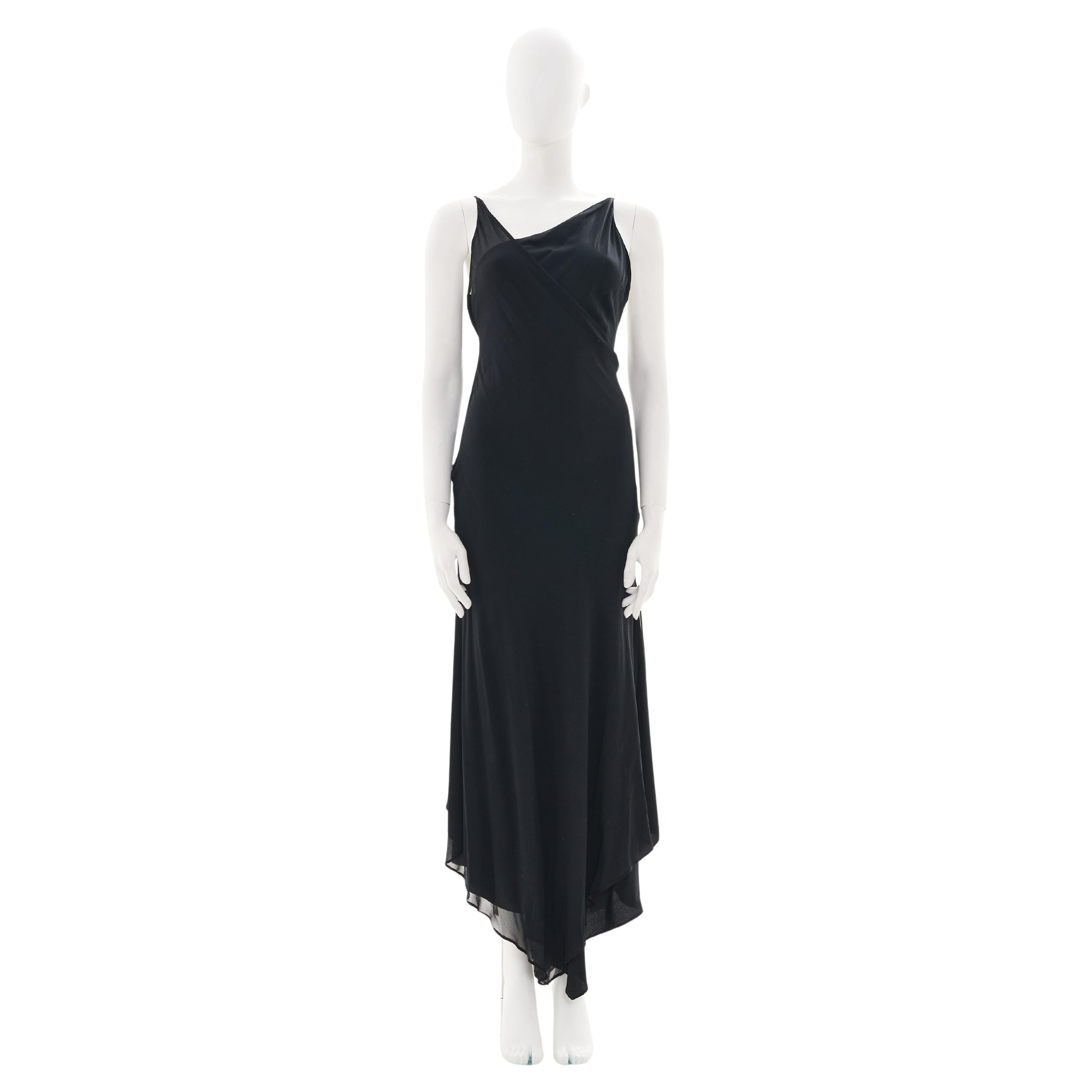 Gianfranco Ferrè F/W 1993 Black Silk Long Dress in vendita