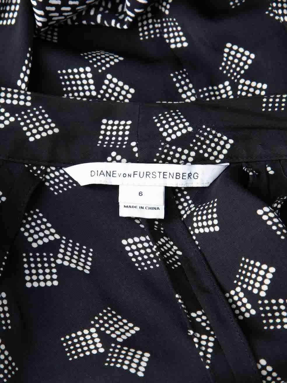 Black Silk Patterned Mini Dress Size M For Sale 2