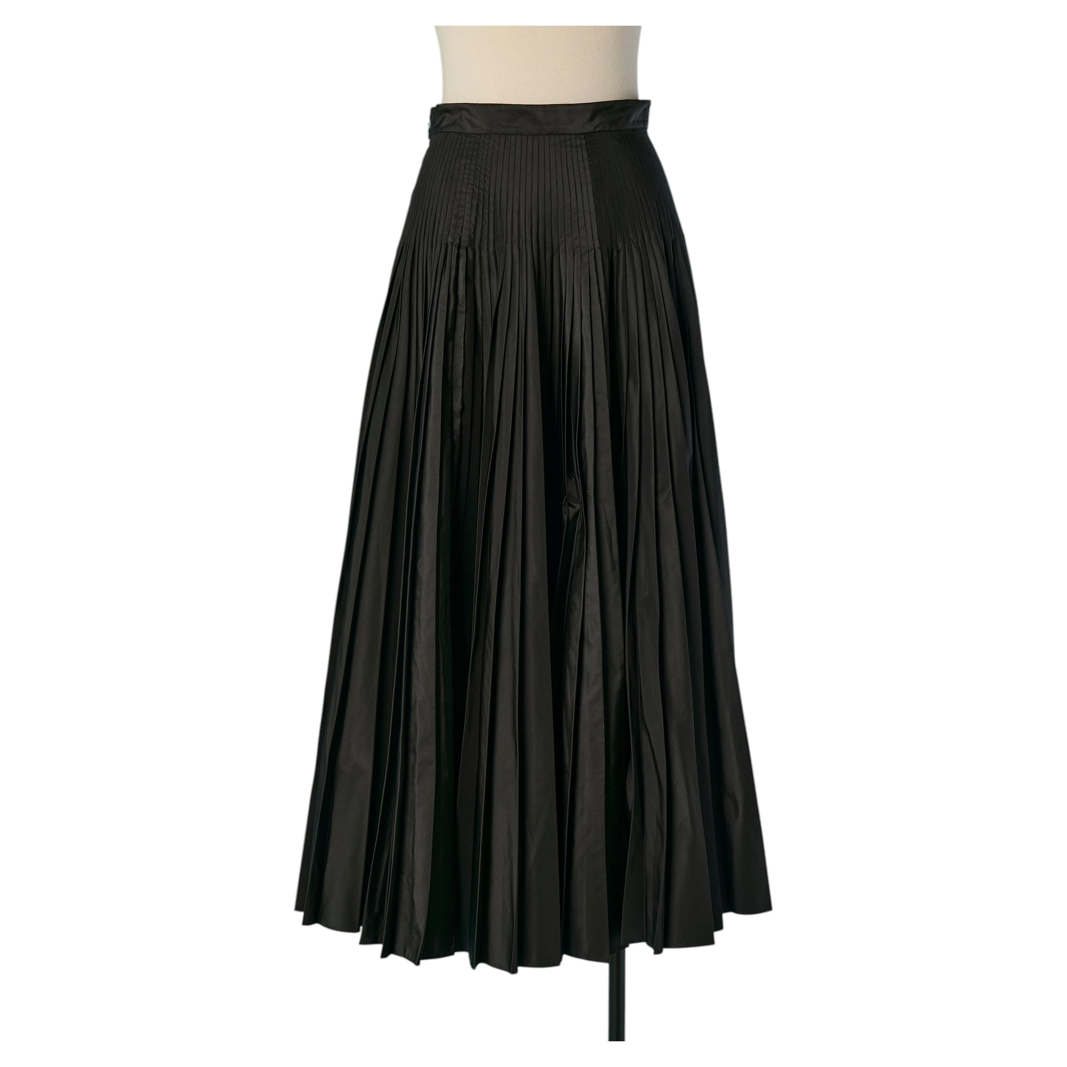 Falda plisada de seda negra CHRISTIAN DIOR