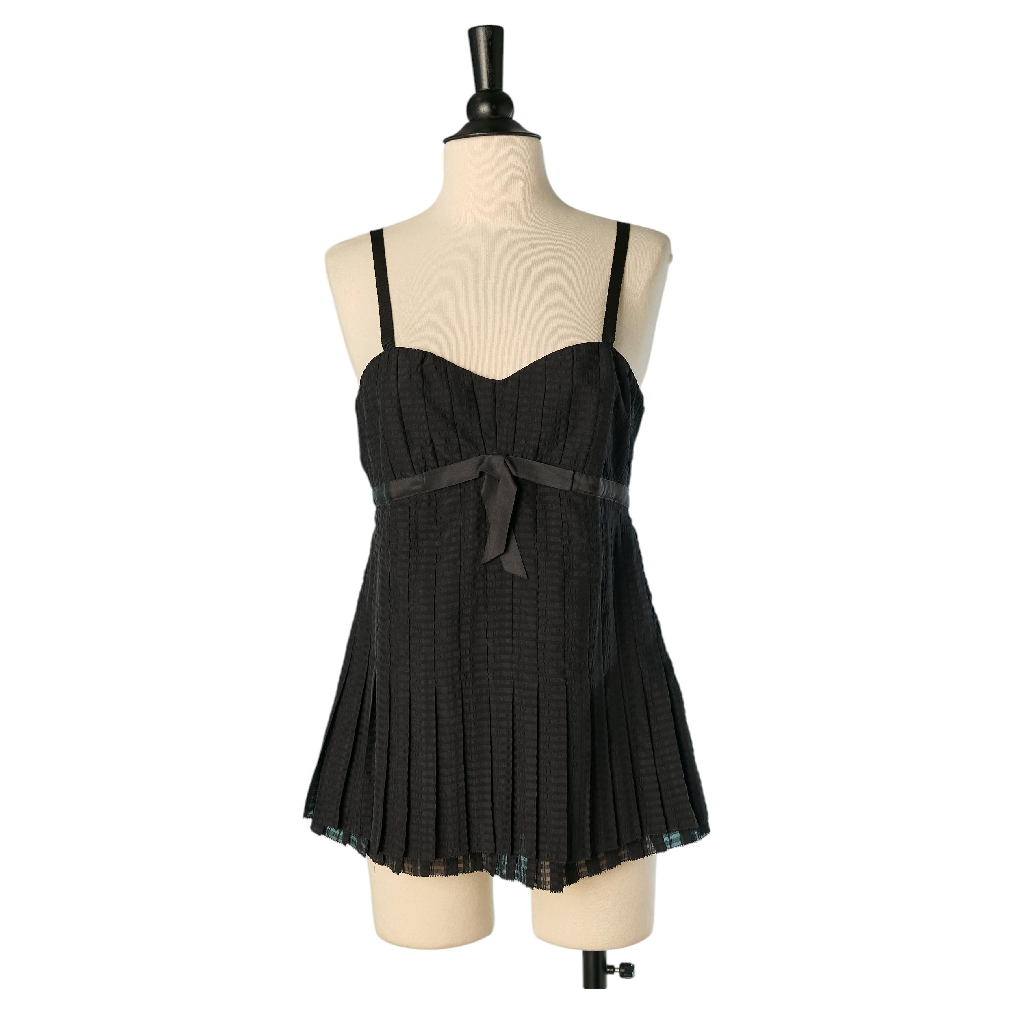 Black silk pleated tank top with bow MARC by MARC JACOB