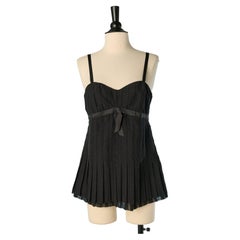 Black silk pleated tank top with bow MARC by MARC JACOB