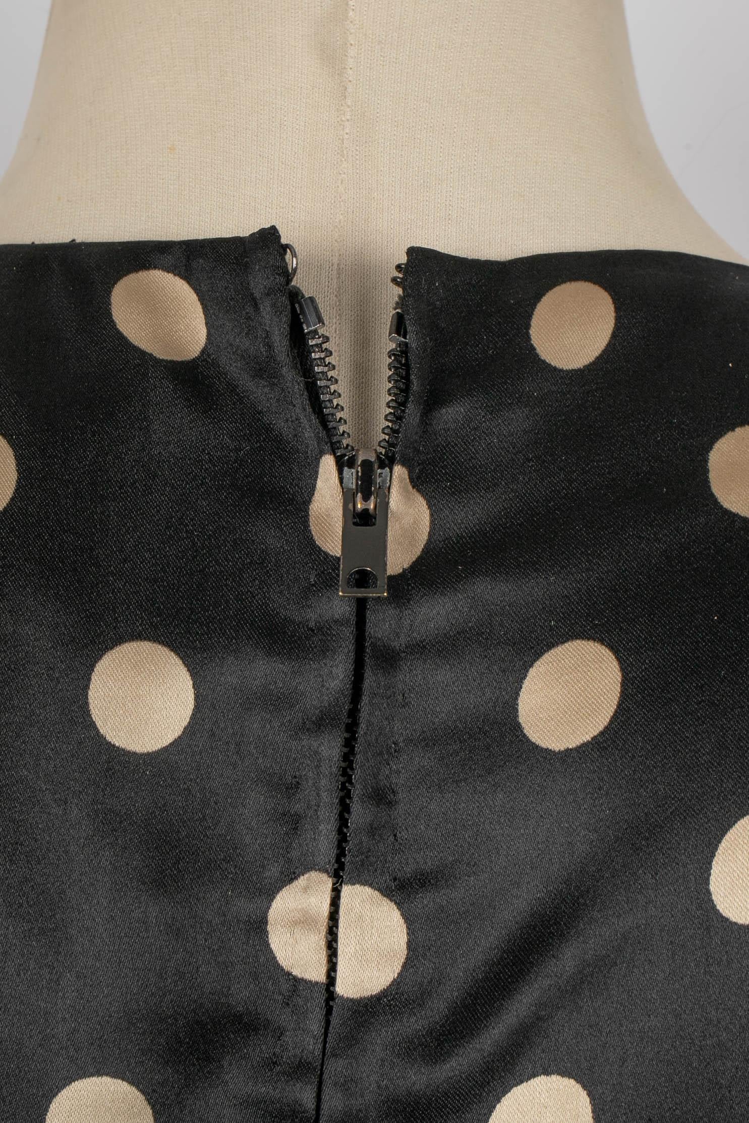 Set stampato in seta nera di Nina Ricci Couture in vendita 5
