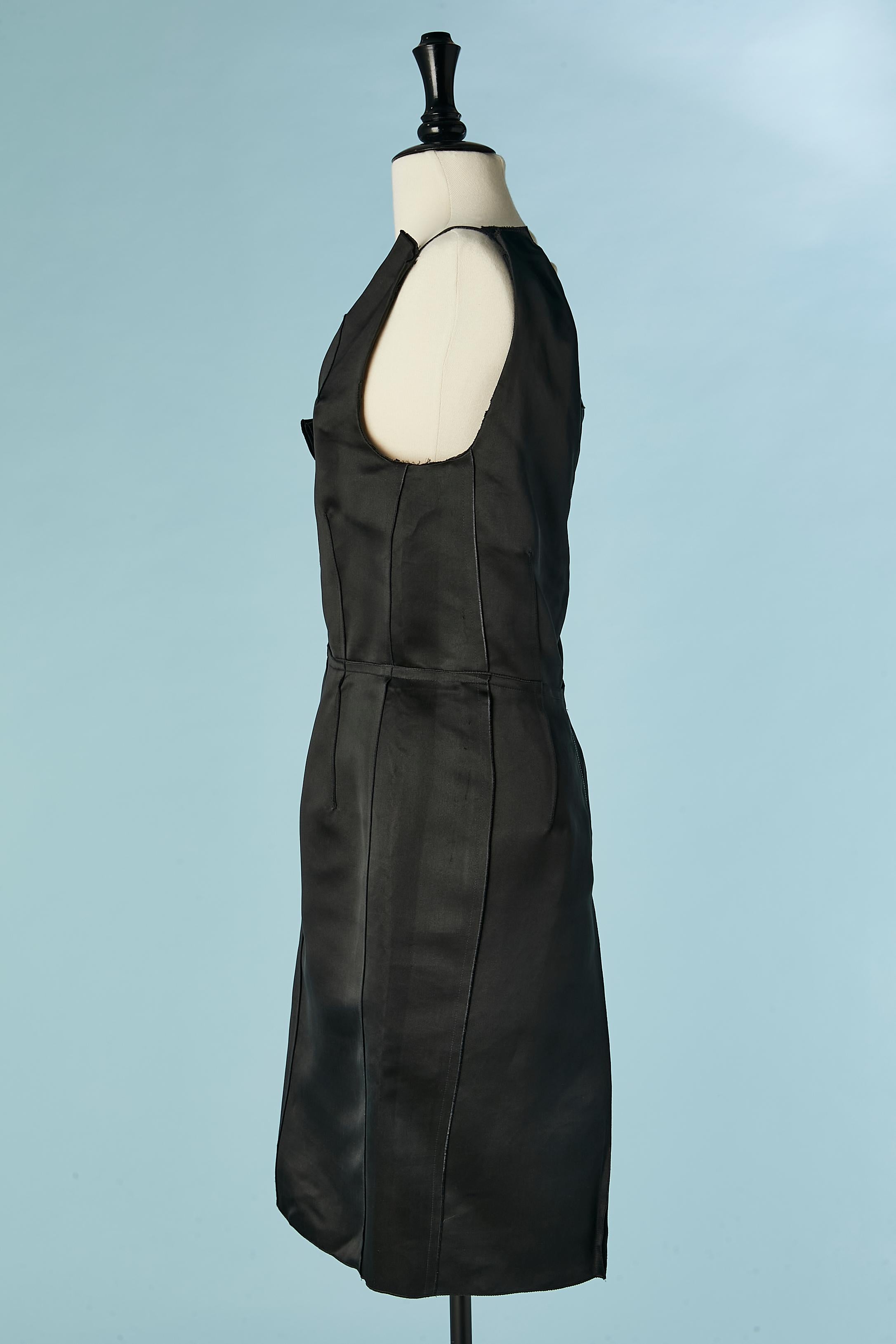 Robe de cocktail à une épaule en satin de soie noir LANVIN by Alber Elbaz FW 2008 Excellent état - En vente à Saint-Ouen-Sur-Seine, FR