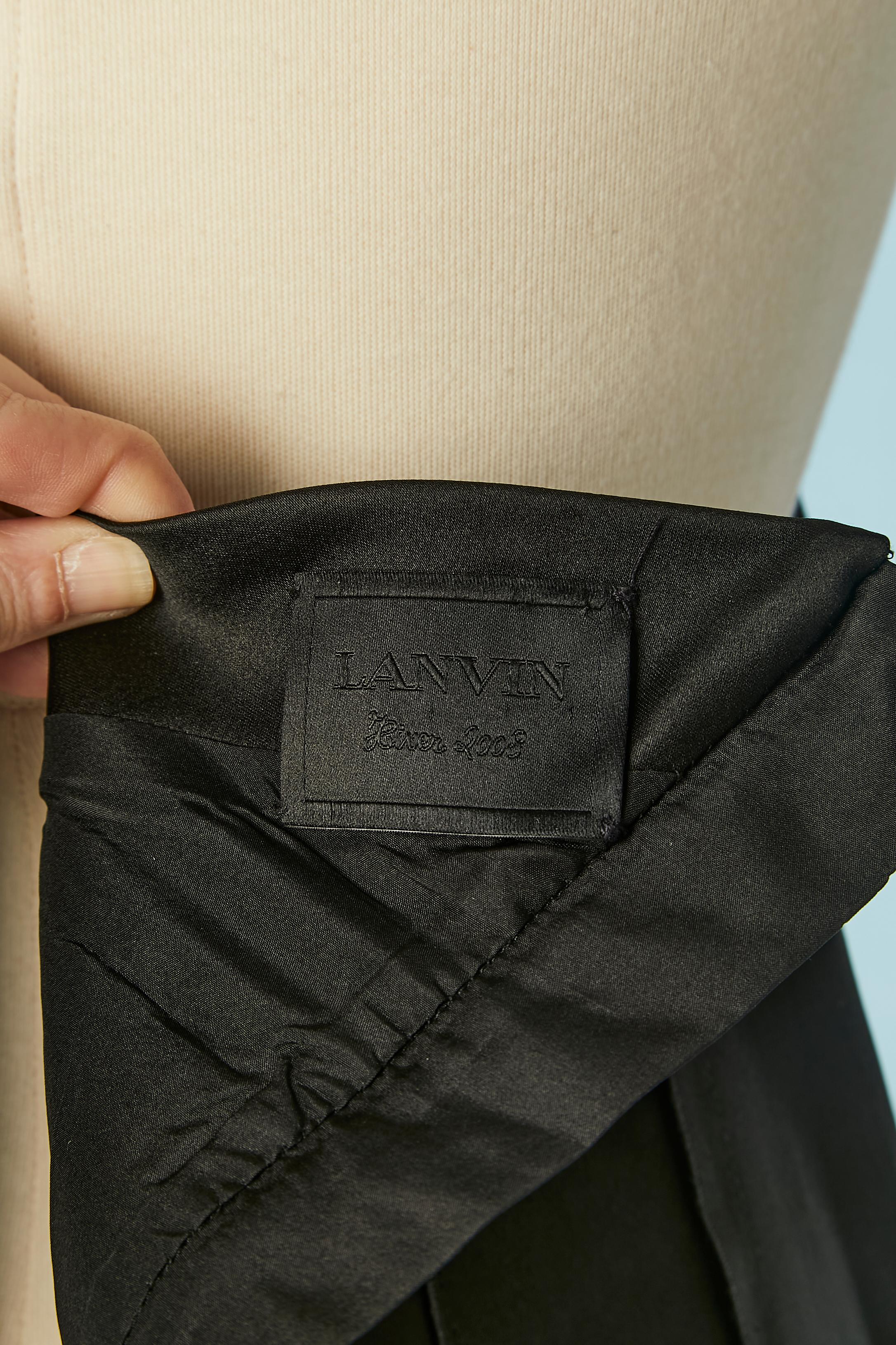 Robe de cocktail à une épaule en satin de soie noir LANVIN by Alber Elbaz FW 2008 en vente 1