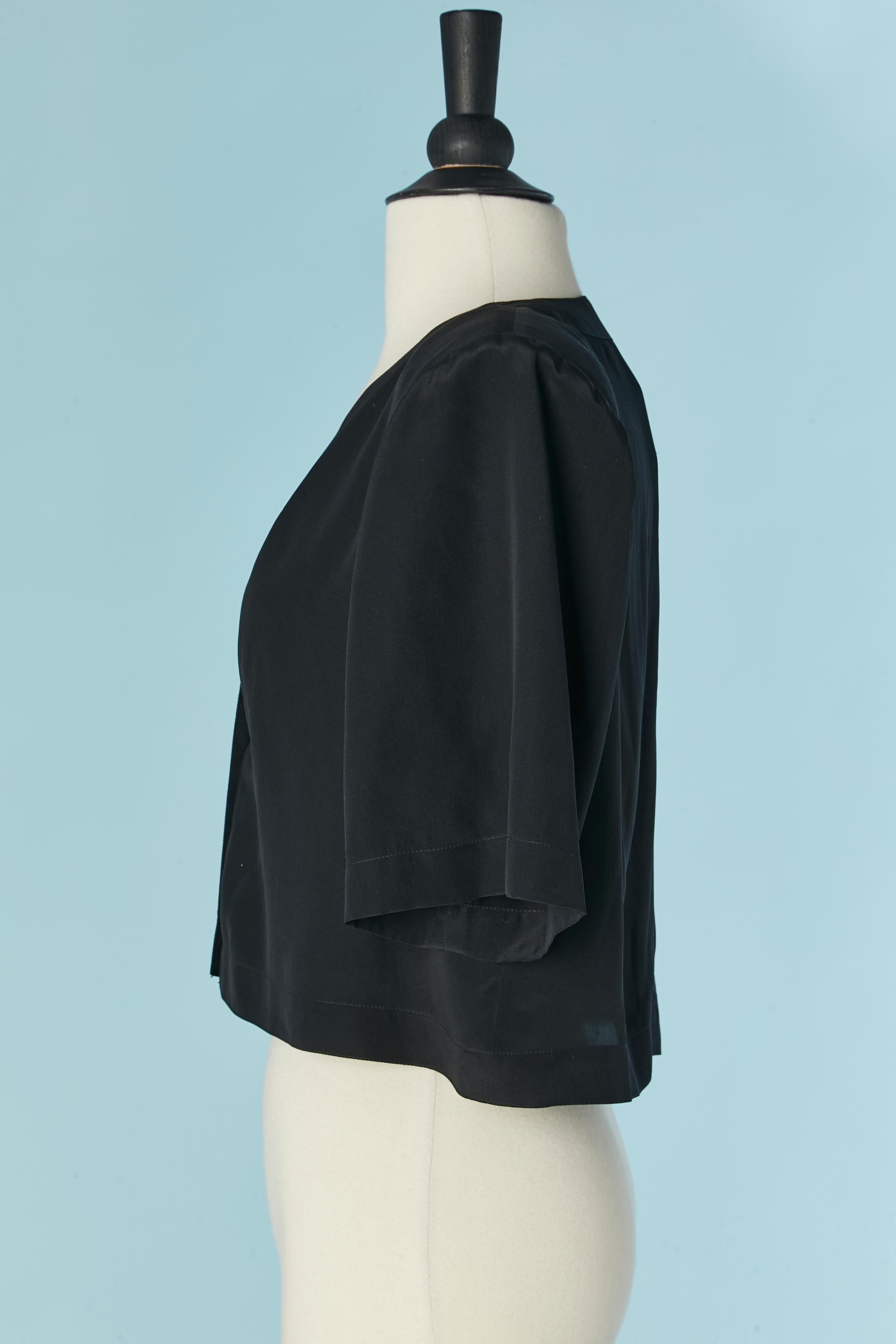 Black silk shirt with large shoulder-pad CHLOE In Excellent Condition In Saint-Ouen-Sur-Seine, FR