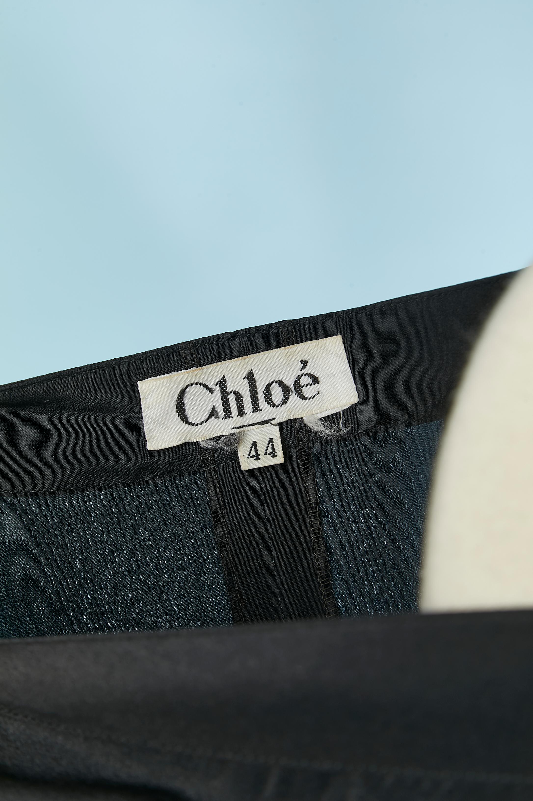 Black silk shirt with large shoulder-pad CHLOE 1