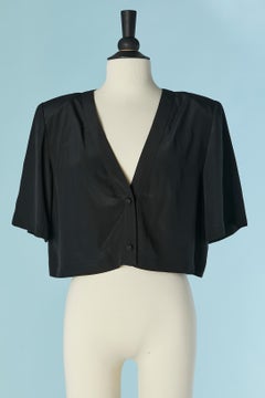 Black silk shirt with large shoulder-pad CHLOE