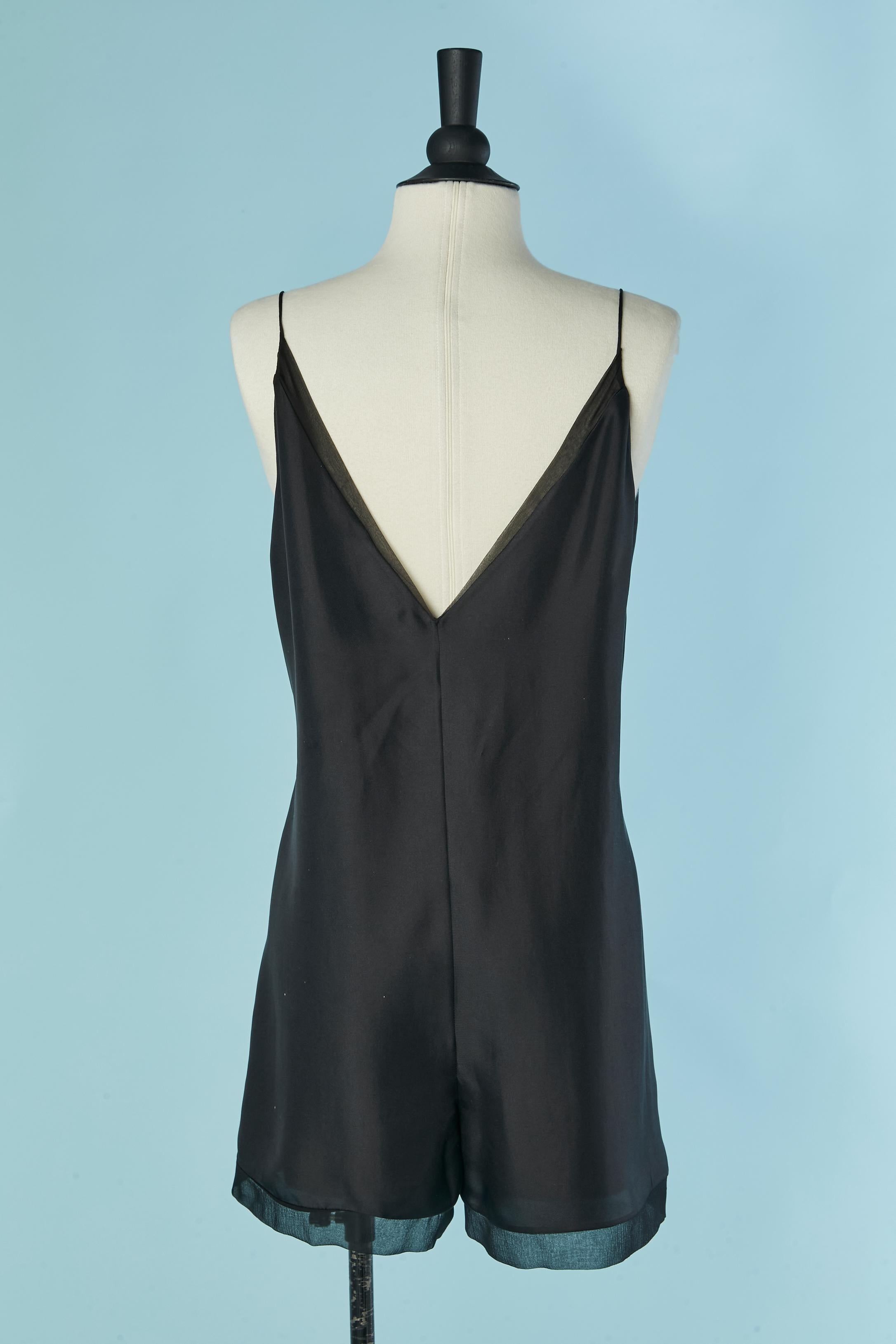 Donna Tuta corta in seta nera CHRISTIAN DIOR in vendita