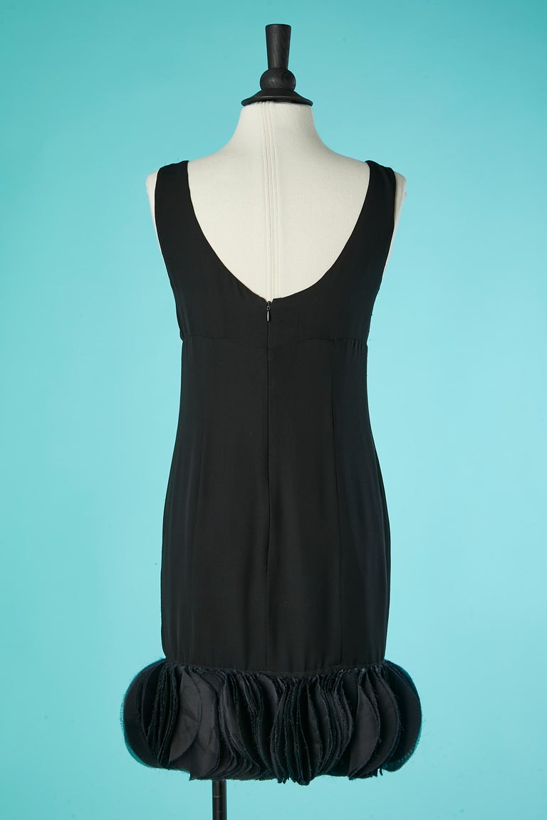 Black silk sleeveless cocktail dress with organza petals edge Armani Collezioni For Sale at 1stDibs Black silk sleeveless cocktail dress with organza petals edge Armani Collezioni For Sale at 1stDibs