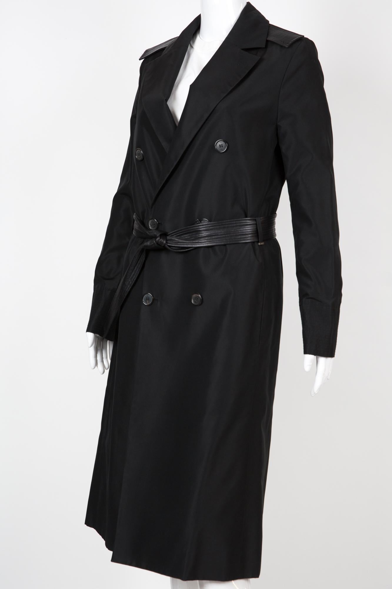  Trench en soie noir par Hedi Slimane pour Dior Homme Unisexe 