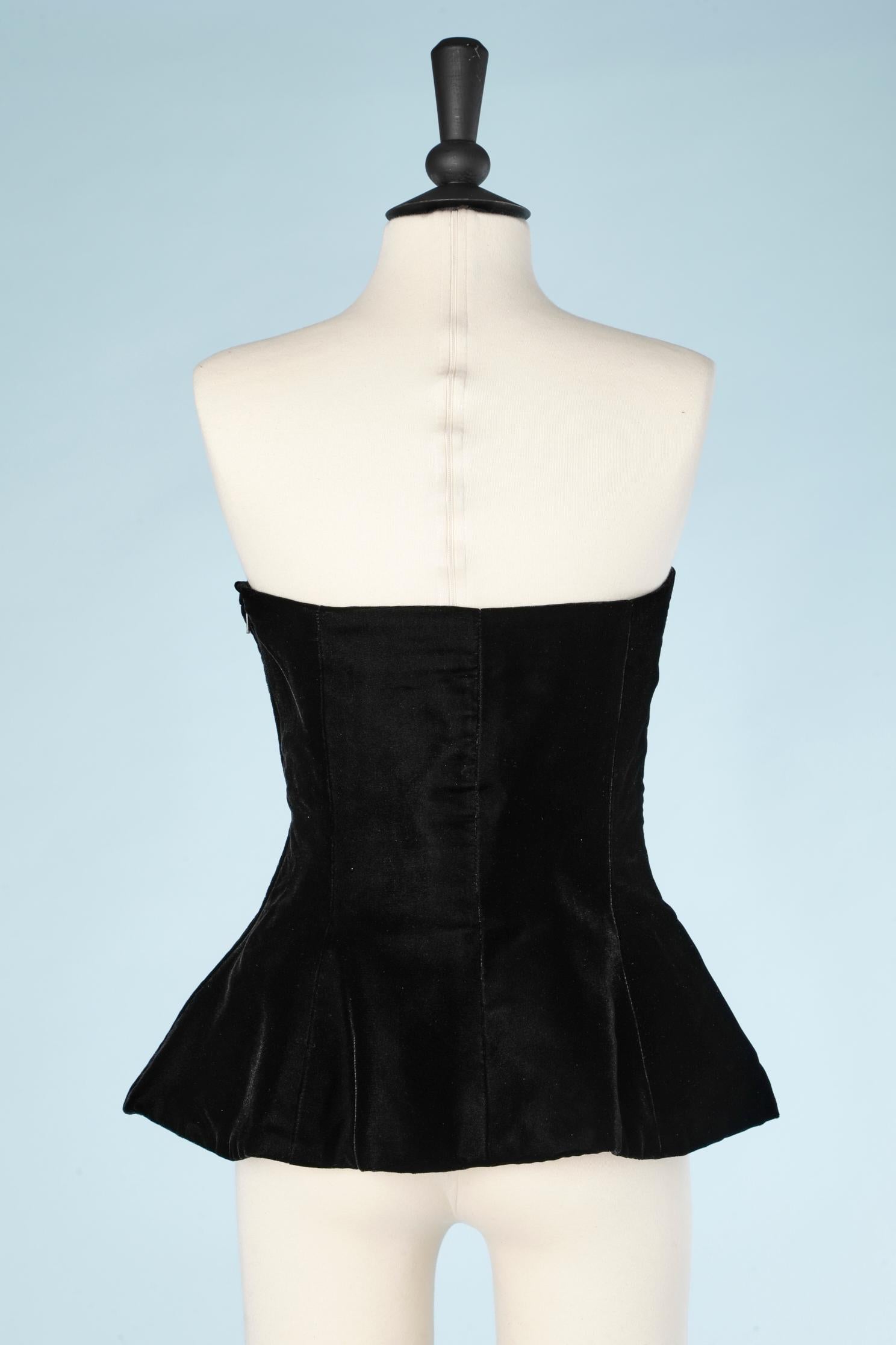 Women's Black  silk velvet bustier Christian Dior Boutique (by Gianfranco Ferré)