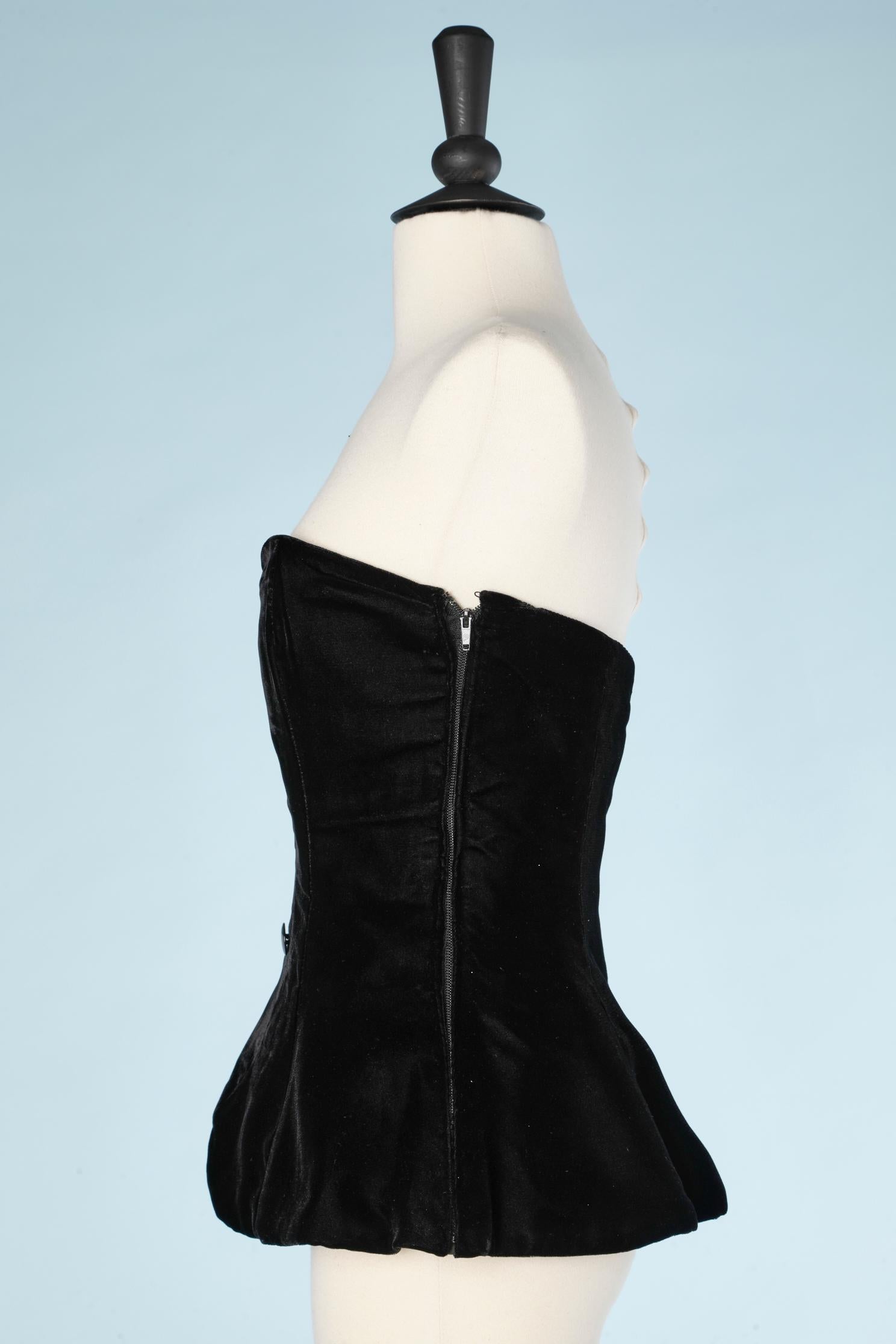 Black  silk velvet bustier Christian Dior Boutique (by Gianfranco Ferré) 1