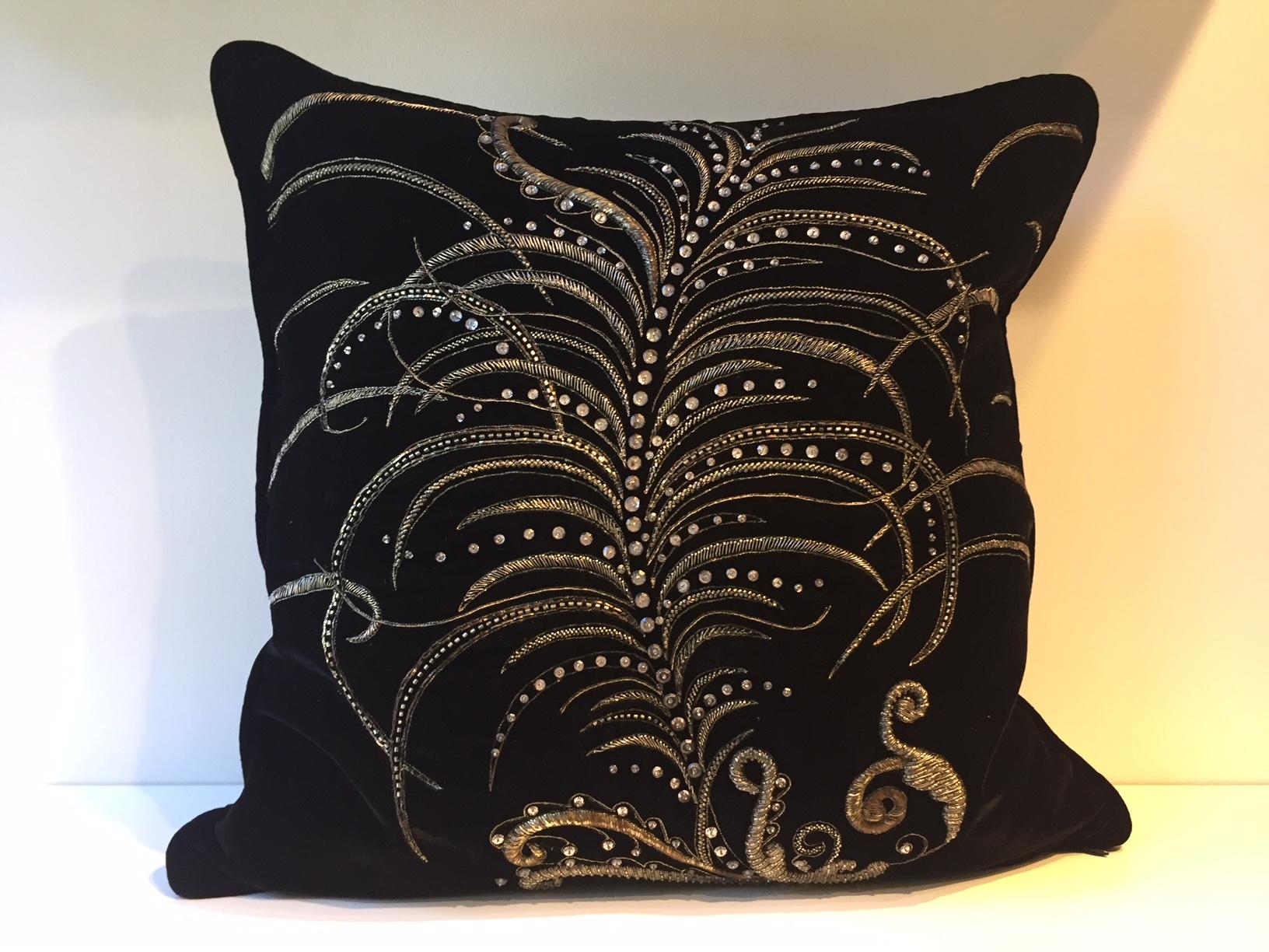 black silk cushions