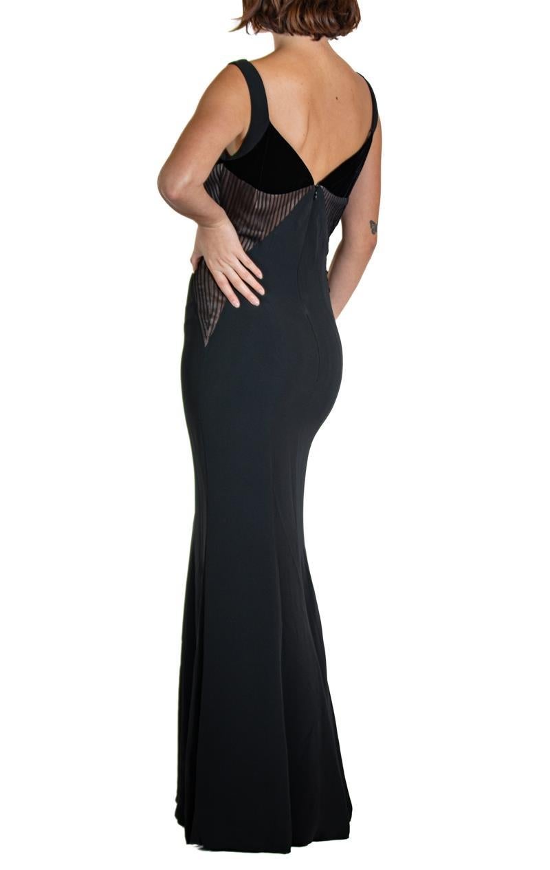 Black Silk Velvet Gown For Sale 1