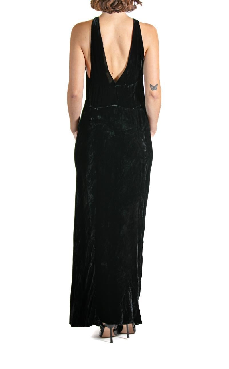 Black Silk Velvet Gown With Jacket For Sale 5