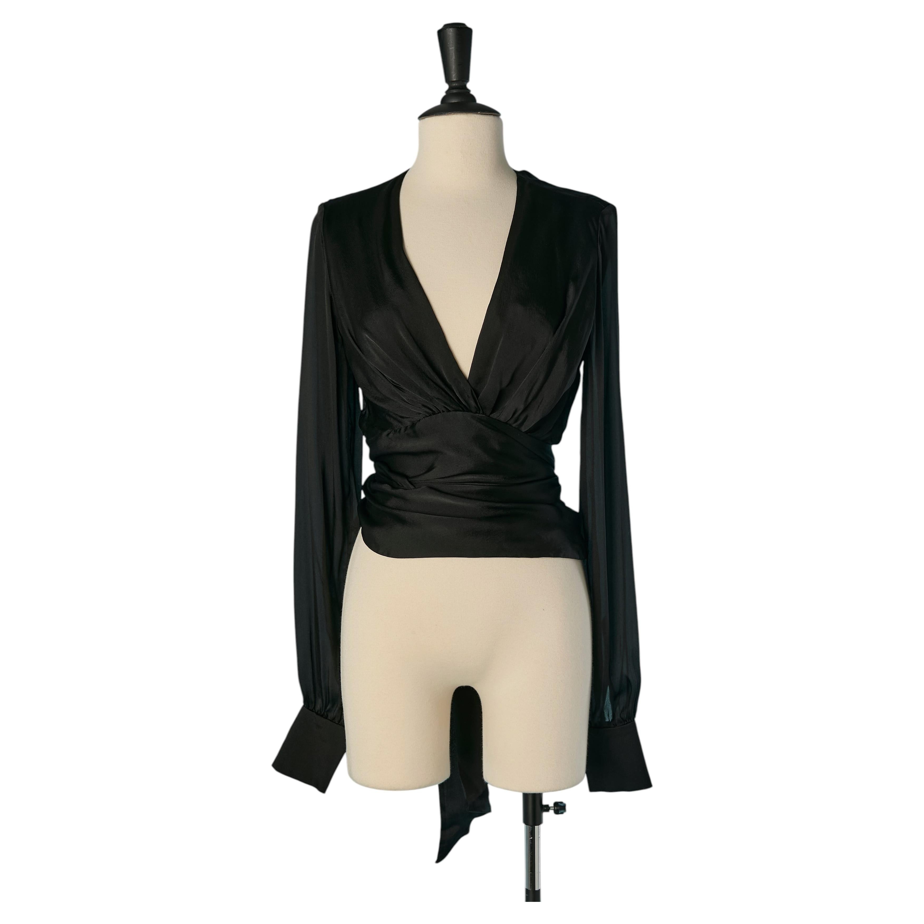 Black silk wrapped top ALEXANDRE VAUTHIER