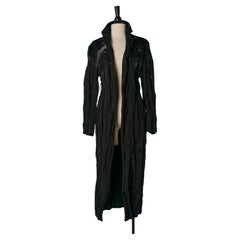 Black silk wrinkled coat with embroideries CHRISTIAN DIOR