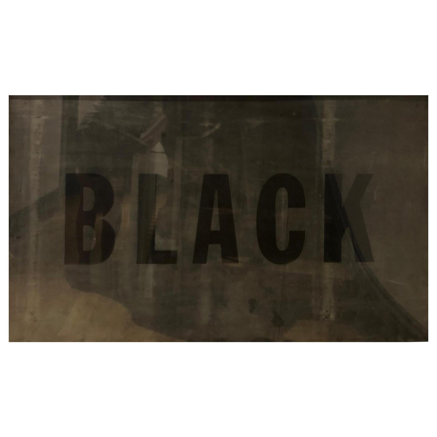 “Black” Silkscreen on Latex by Barbara Hitz For Sale