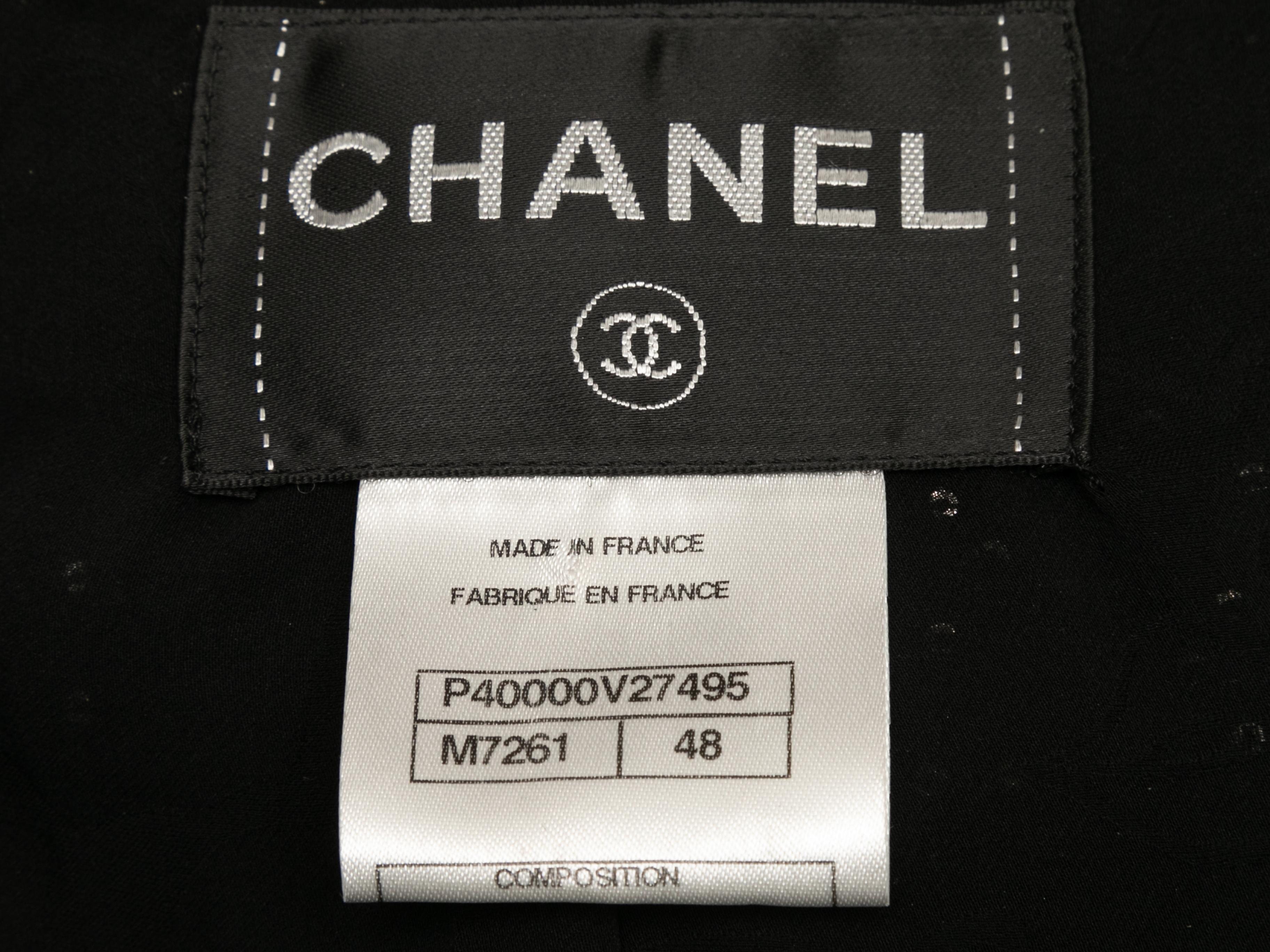 Black & Silver Chanel Cruise 2011 St. Tropez Tweed Blazer Size FR 48 For Sale 2