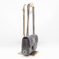 Black & Silver Chanel Strass-Embellished Shoulder Bag