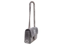 Black & Silver Chanel Strass-Embellished Shoulder Bag