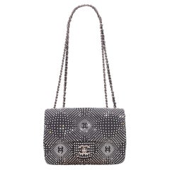 Black & Silver Chanel Strass-Embellished Shoulder Bag
