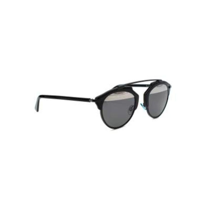 Black & Silver DiorSoReal Sunglasses In Good Condition For Sale In London, GB