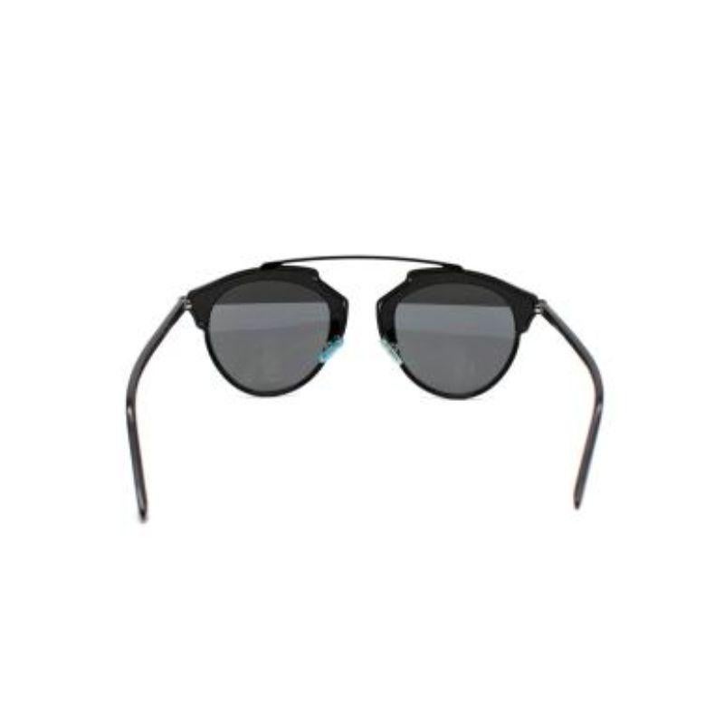 Women's Black & Silver DiorSoReal Sunglasses For Sale