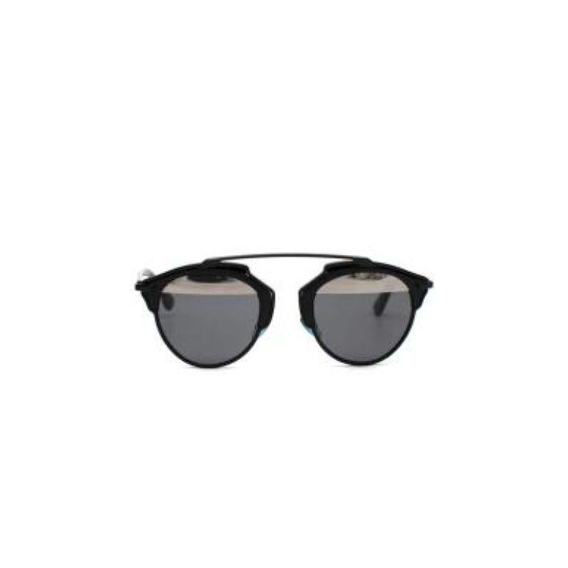 Black & Silver DiorSoReal Sunglasses For Sale