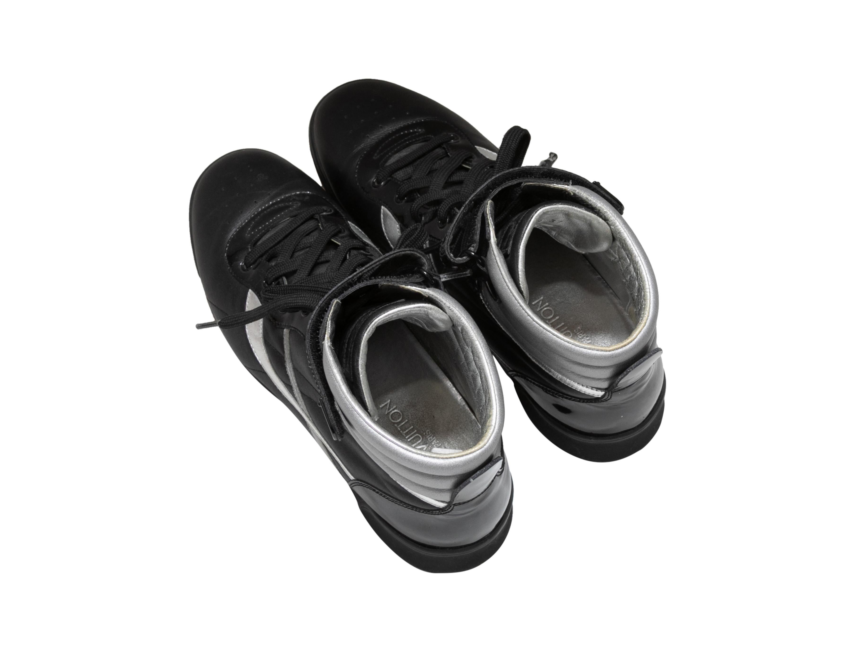 Women's Black & Silver Louis Vuitton High-Top Sneakers Size 37