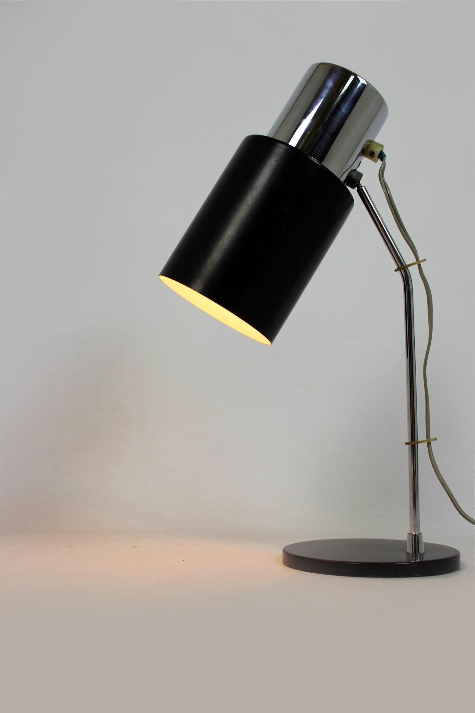 Black and Silver Table Lamp by Josef Hurka for Napako, 1970s 5