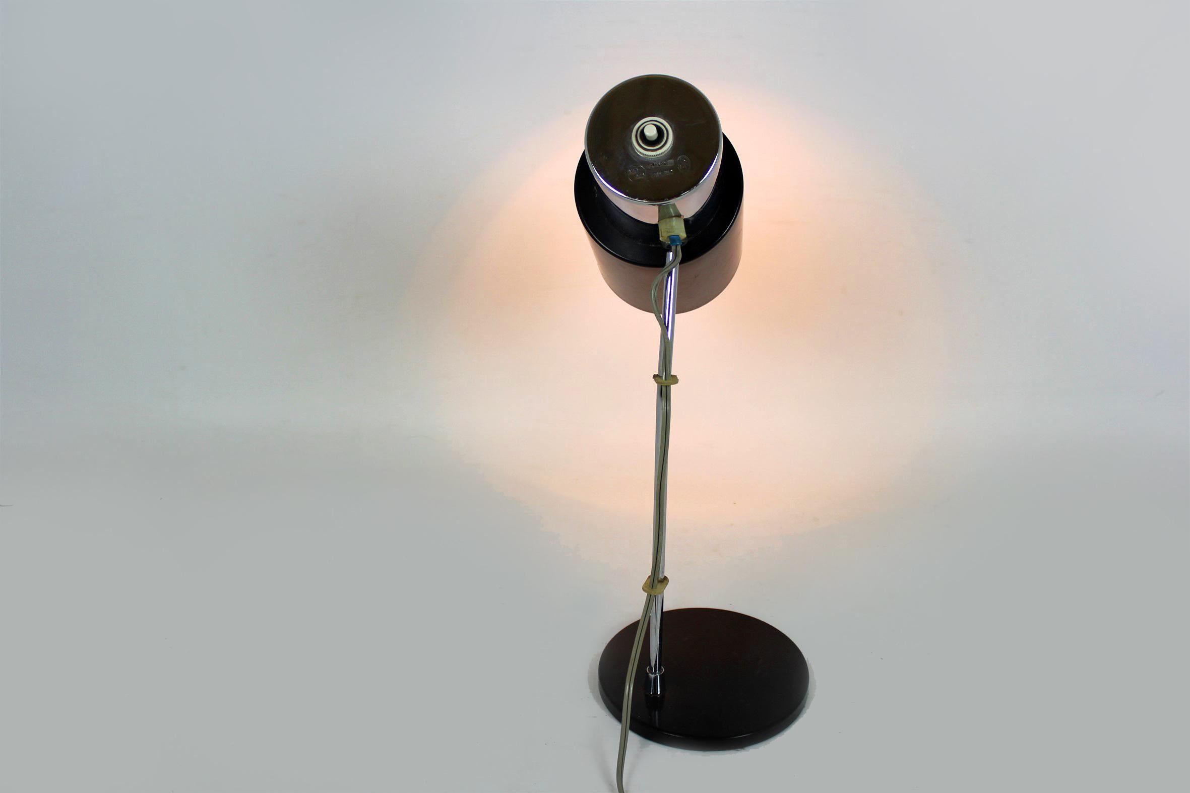 Black and Silver Table Lamp by Josef Hurka for Napako, 1970s 6