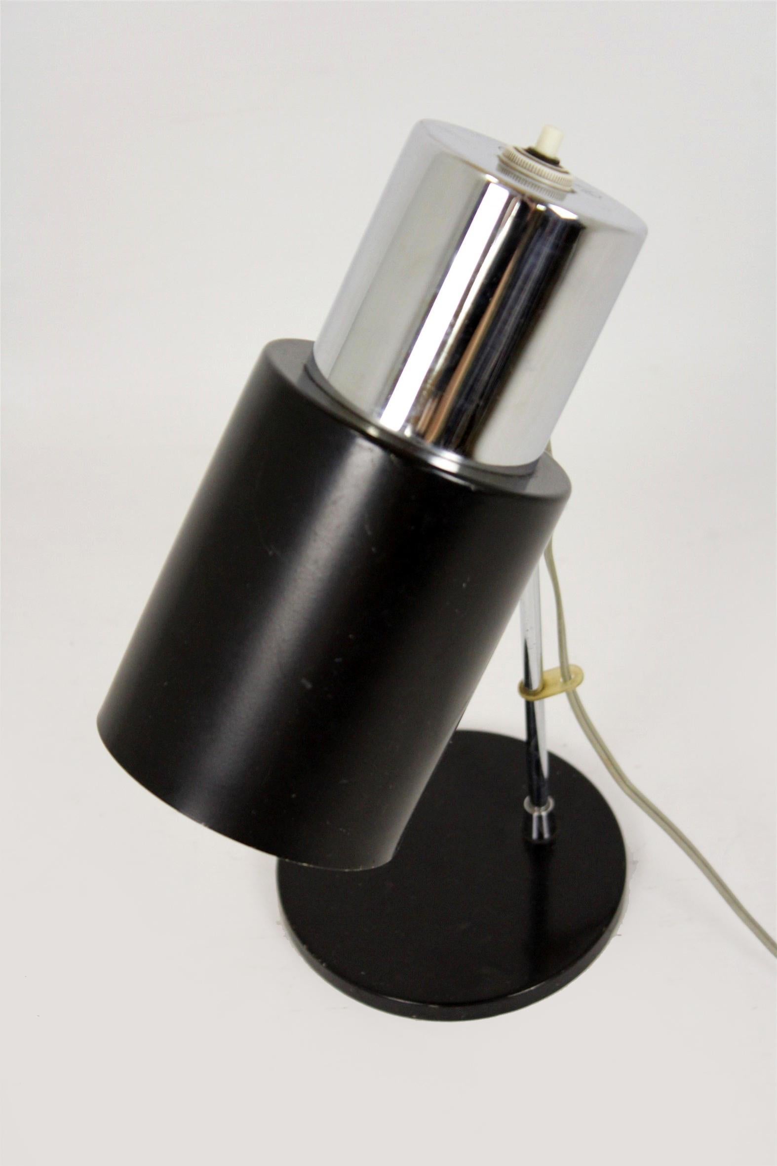 Black and Silver Table Lamp by Josef Hurka for Napako, 1970s 1