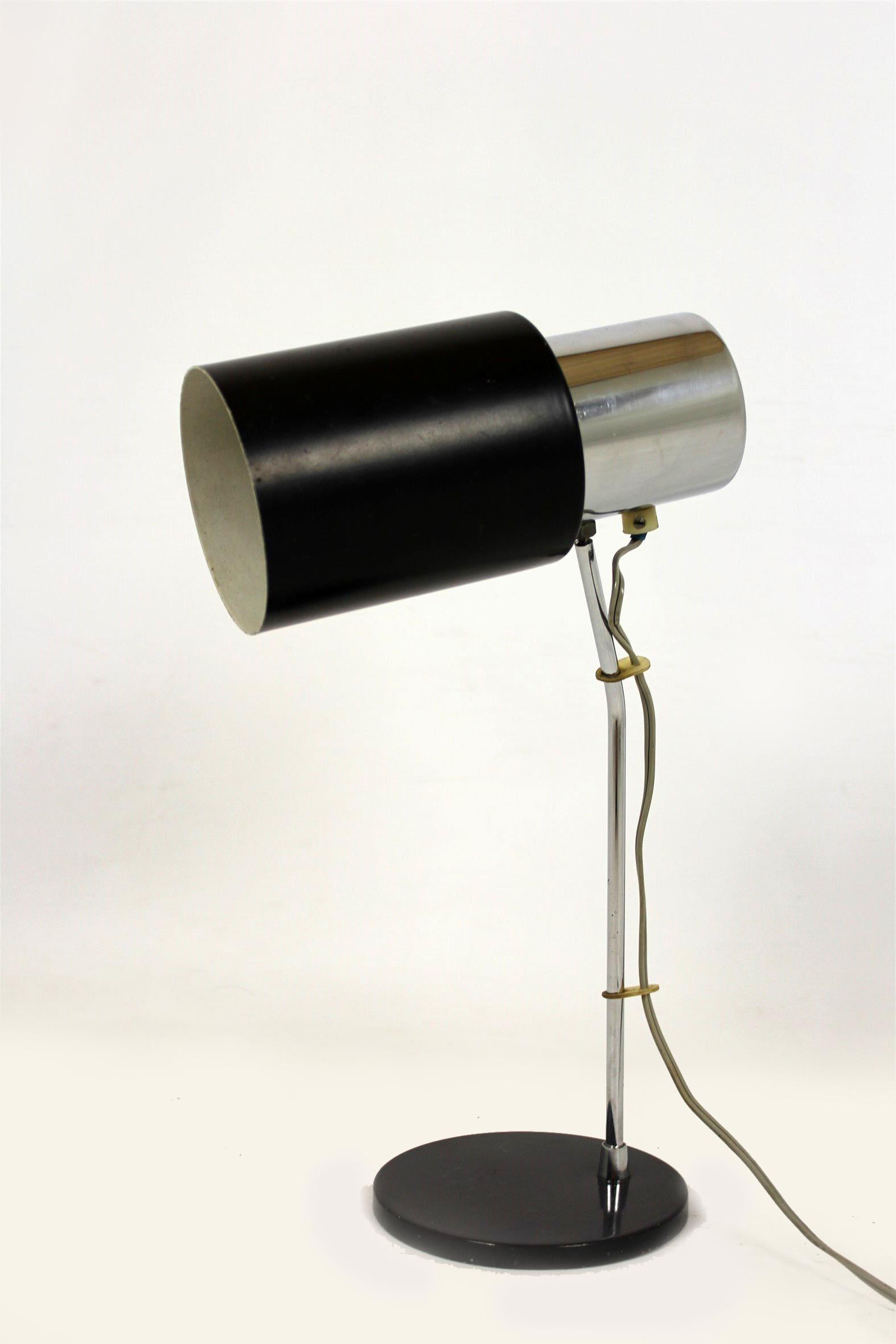 Black and Silver Table Lamp by Josef Hurka for Napako, 1970s 2