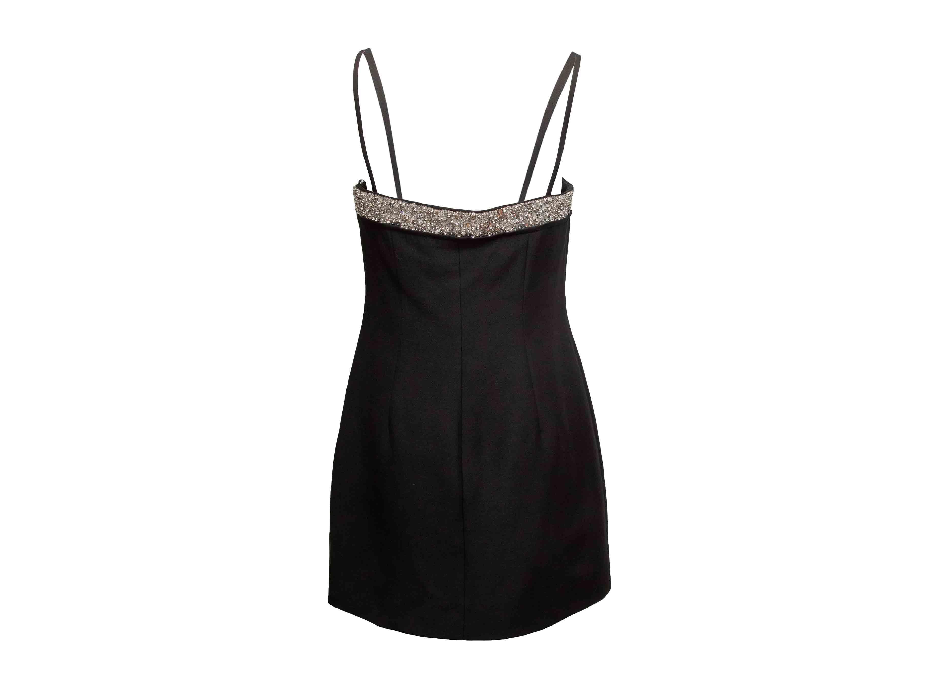 Nero Mini abito in lana e seta impreziosito in nero e argento di Valentino Taglia IT 42 in vendita