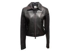 Black Simkhai Leather Zip Jacket Size US 2