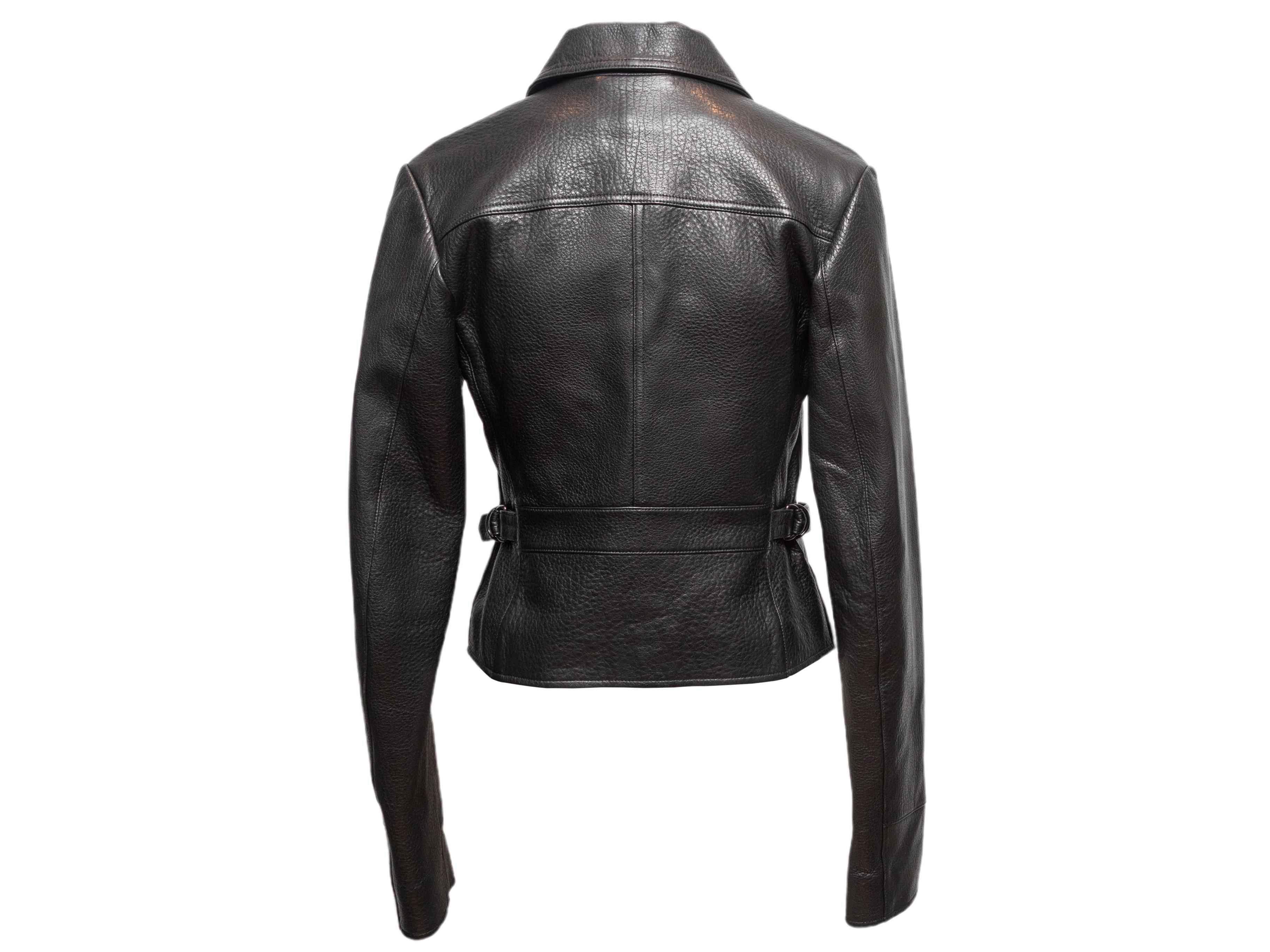 Schwarze Simkhai Lederjacke mit Reißverschluss Größe US 2 Damen im Angebot