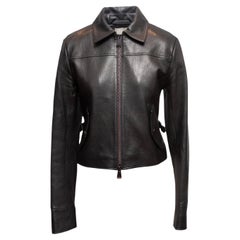 Black Simkhai Leather Zip Jacket Size US 2