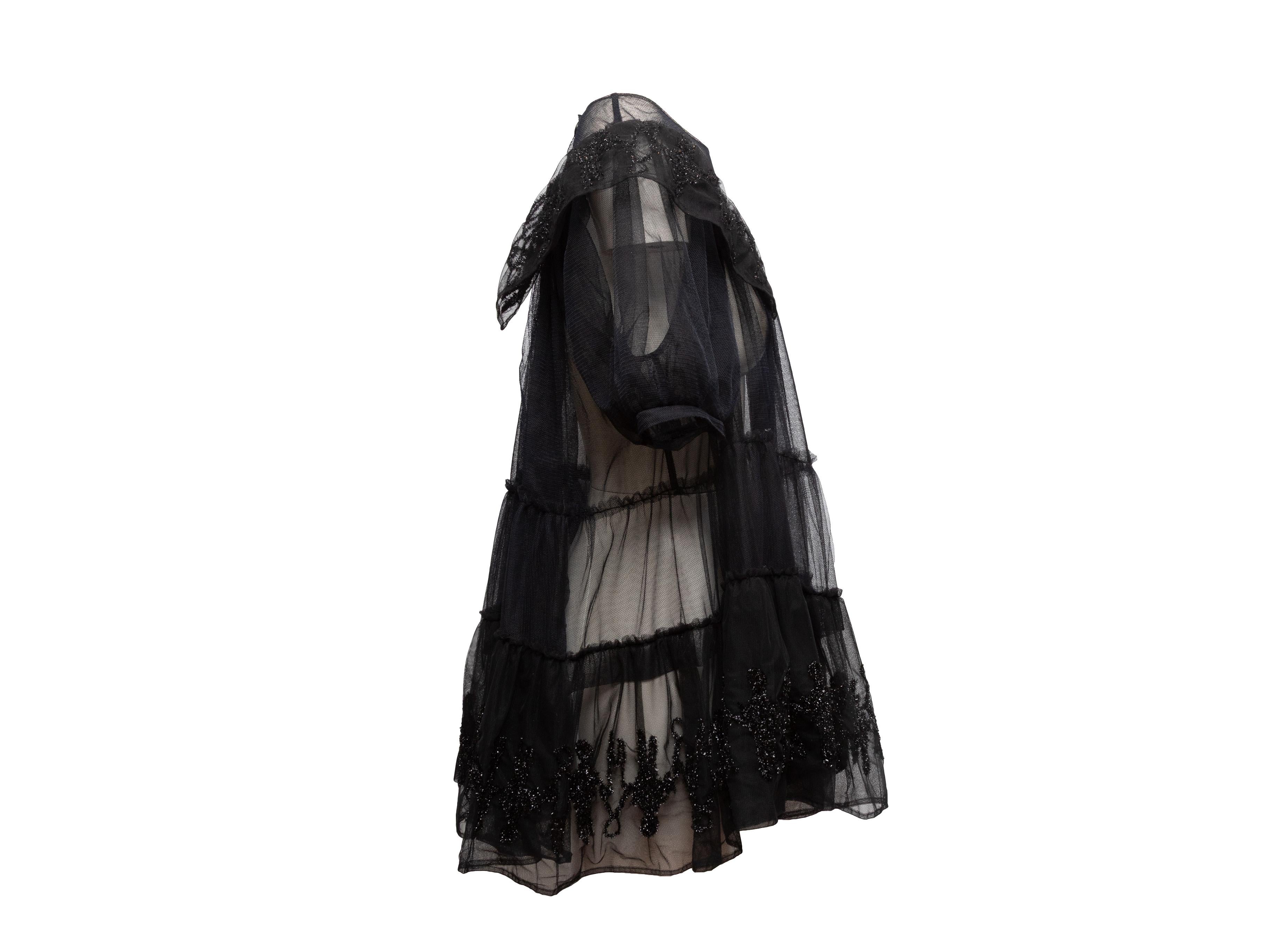 Mini vestido negro de malla transparente Simone Rocha Talla UK 10 en Bueno estado para la venta en New York, NY