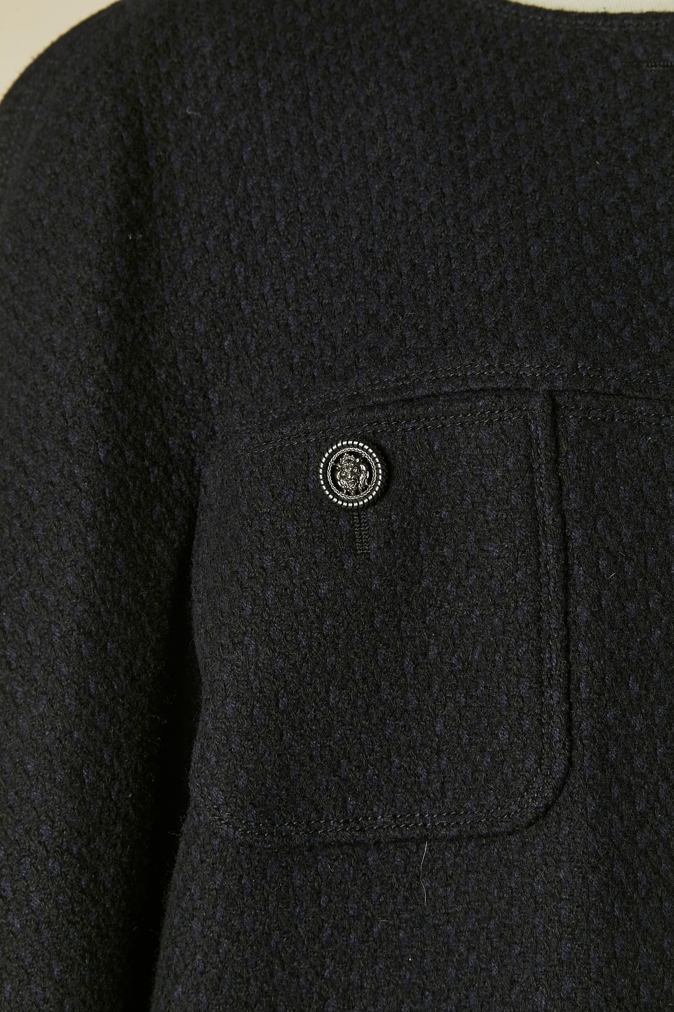 Women's Black single breasted coat with raglan sleeve CHANEL For Sale