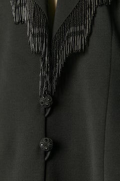 Black single-breasted evening jacket with black beads fringes ESCADA